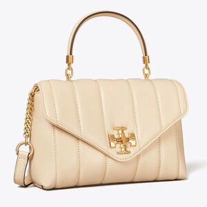 Tory Burch Kira Small Quilted Leather Satchel - color Brie (used ONCE)